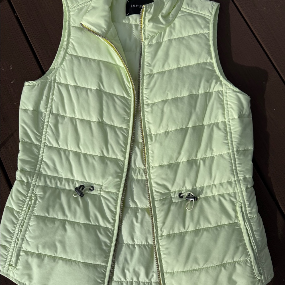 Lafayette 148 New York Light Green Quilted Vest
